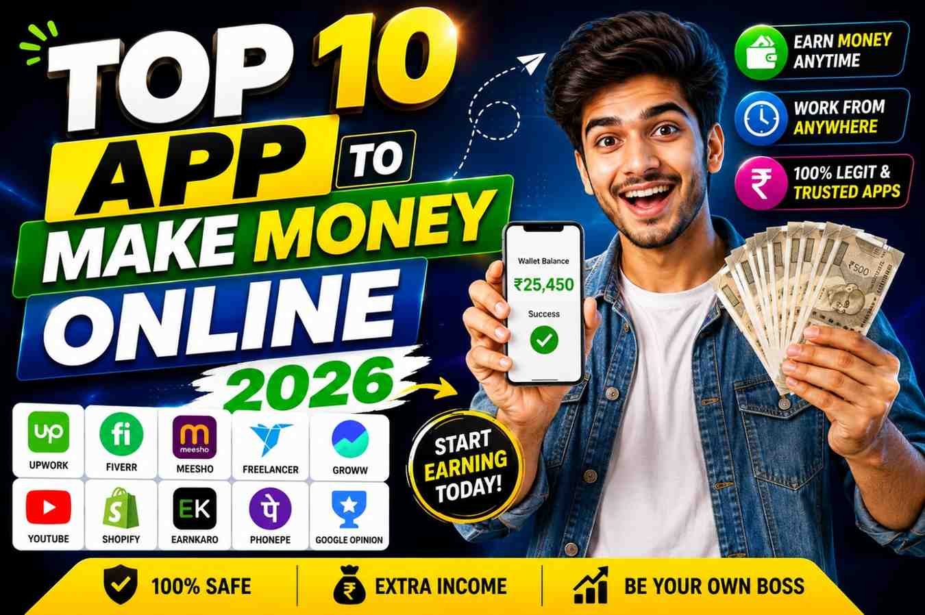 top 10 app to make money online 2026